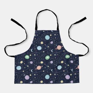 Solar System Planets Seamless Pattern Apron