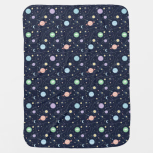 Solar System Planets Seamless Pattern Baby Blanket