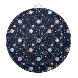 Solar System Planets Seamless Pattern Dart Board