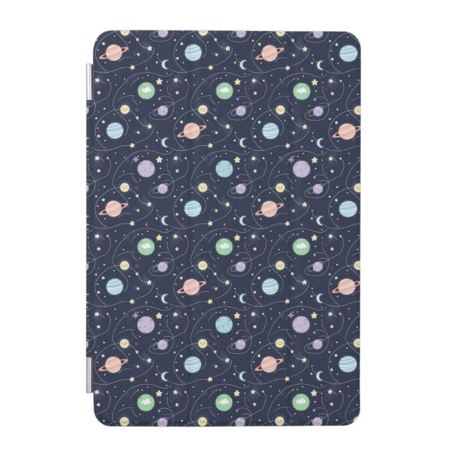 Solar System Planets Seamless Pattern iPad Mini Cover (Front)