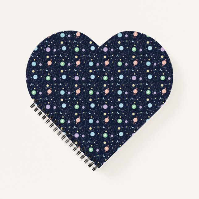Solar System Planets Seamless Pattern Notebook (Front)