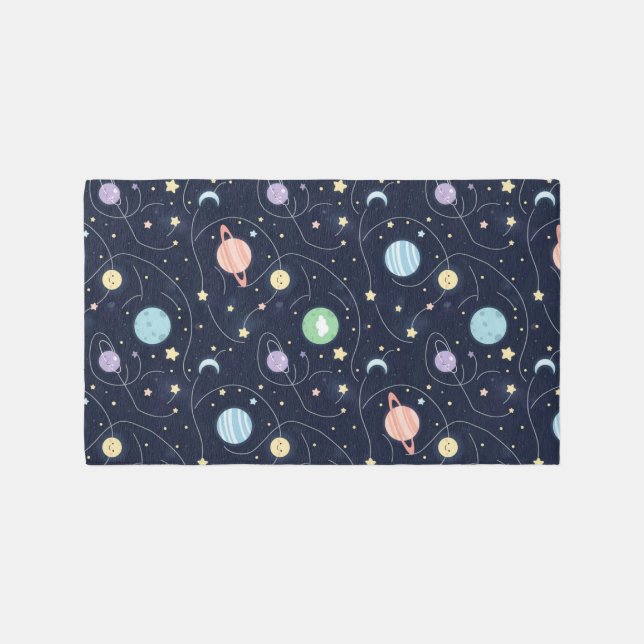 Solar System Planets Seamless Pattern Outdoor Rug (Front)