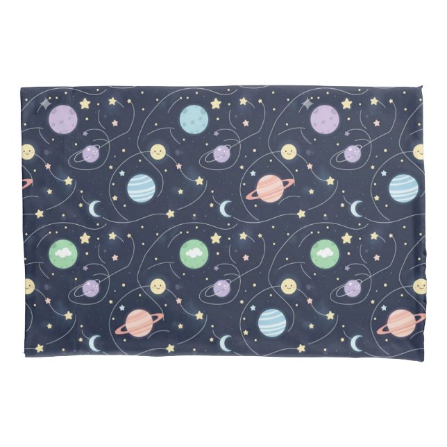 Solar System Planets Seamless Pattern Pillow Case (Front)