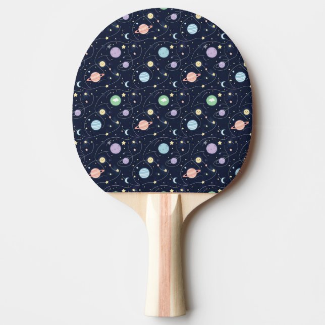 Solar System Planets Seamless Pattern Ping Pong Paddle (Front)