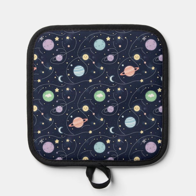 Solar System Planets Seamless Pattern Pot Holder (Front)