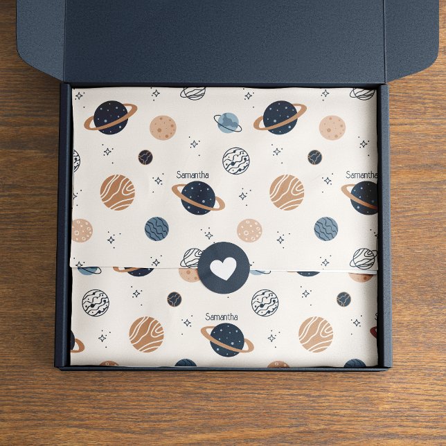 Solar System Planets Sketch Pattern Decoupage Tissue Paper (Creator Uploaded)