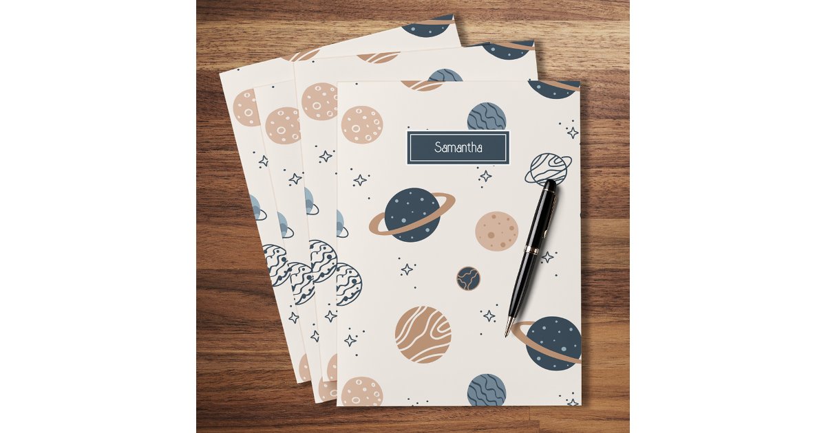 Solar System Planets Sketch Pattern Pocket Folder | Zazzle