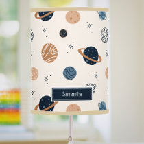 Solar System Planets Sketch Pattern Table Lamp