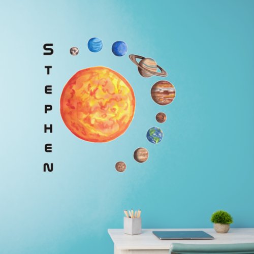 Solar System Planets Space Earth Sun Jupiter  Wall Decal