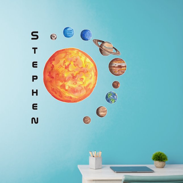 Solar System Planets Space Earth Sun Jupiter  Wall Decal (Home Office)