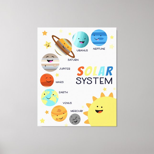 Solar System Planets Space Educational Homeschool Canvas Print (Front)