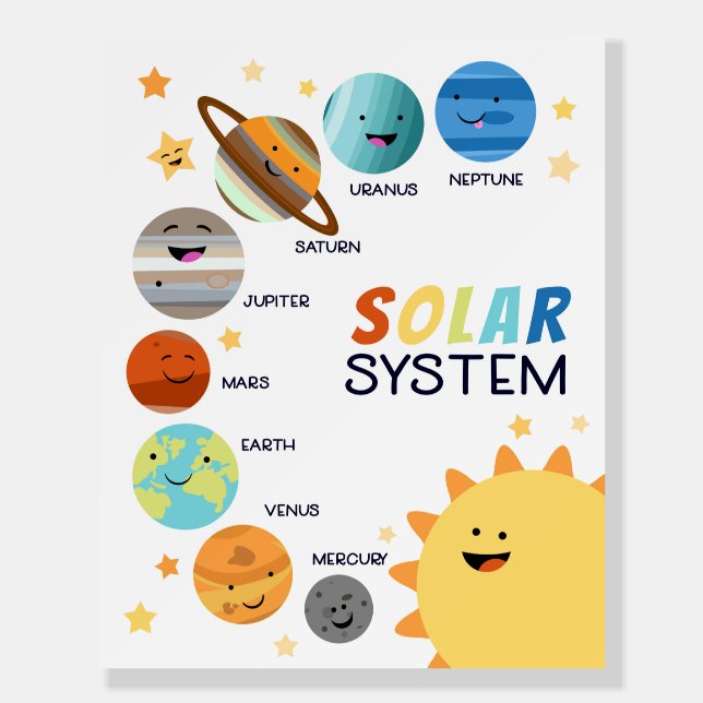Solar System Planets Space Educational Homeschool Foam Board (Front)