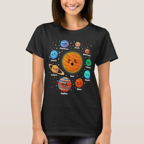 Solar System Planets Space for STEM Kids Astronomy T_Shirt