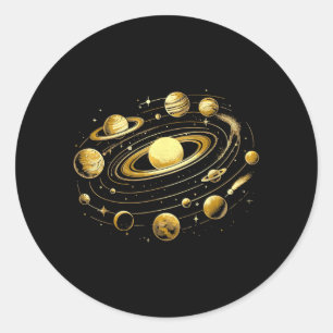 Solar System Planets Space Science Galaxy Classic Round Sticker