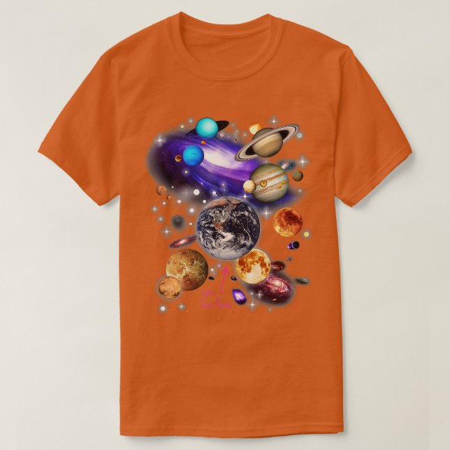 Solar System Planets  T-Shirt (Design Front)