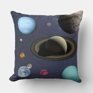 Solar system planets throw pillow
