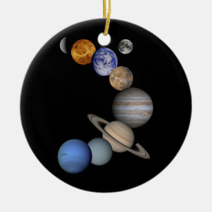 solar system planets universe ceramic ornament