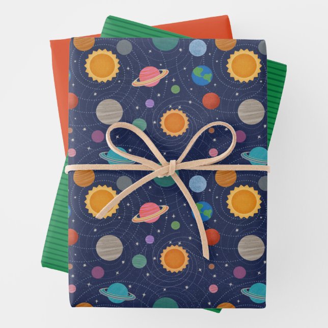 Solar System Planets Wrapping Paper Sheets (In situ)
