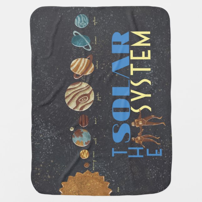 Solar System Poster Fleece Blanket (Front)