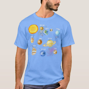 Solar System Realistic Space Planets Educational B T-Shirt