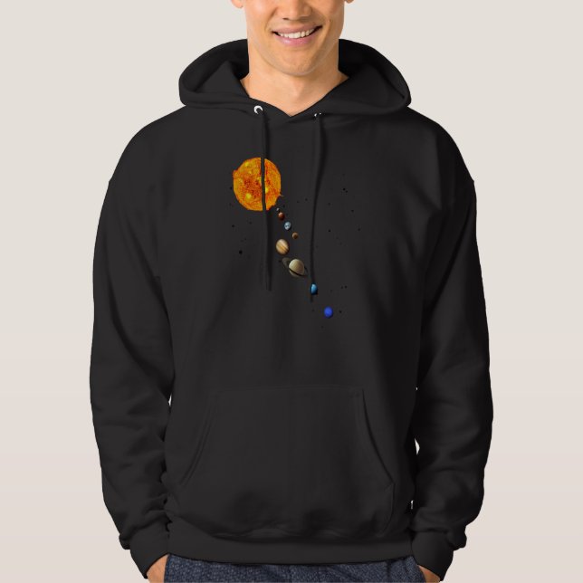 Solar System   Realistic Space Planets Educational Hoodie (Front)