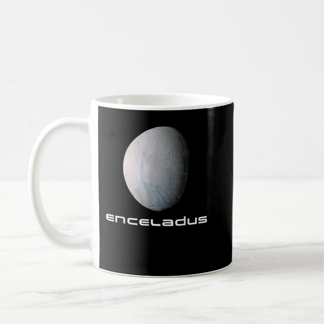 Solar System Saturn Moon Enceladus Space Astronomy Coffee Mug (Left)