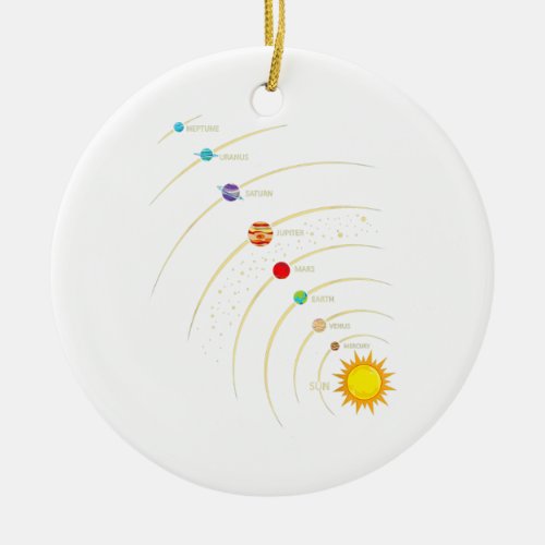 Solar System Shirt Planets  Orbit Educational Ast Ceramic Ornament