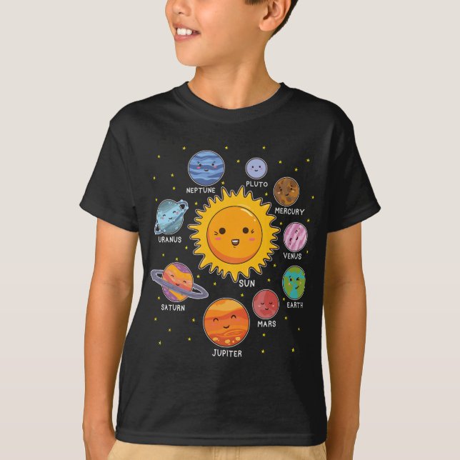 Solar System Space Planets for STEM  Boys Girls To T-Shirt (Front)
