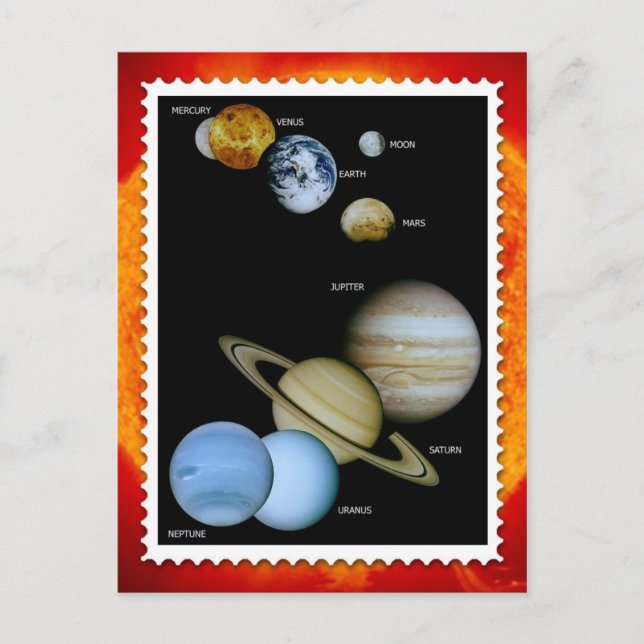 Solar System Stamp Design Postcard (Front)