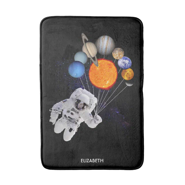 Solar System Sun Planets Astronaut Milky Way Bath Mat | Zazzle