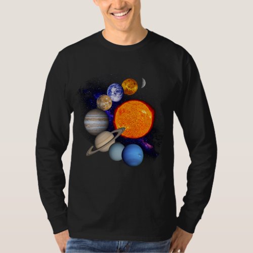 Solar System Sun Planets Milky Way Galaxy Science T_Shirt
