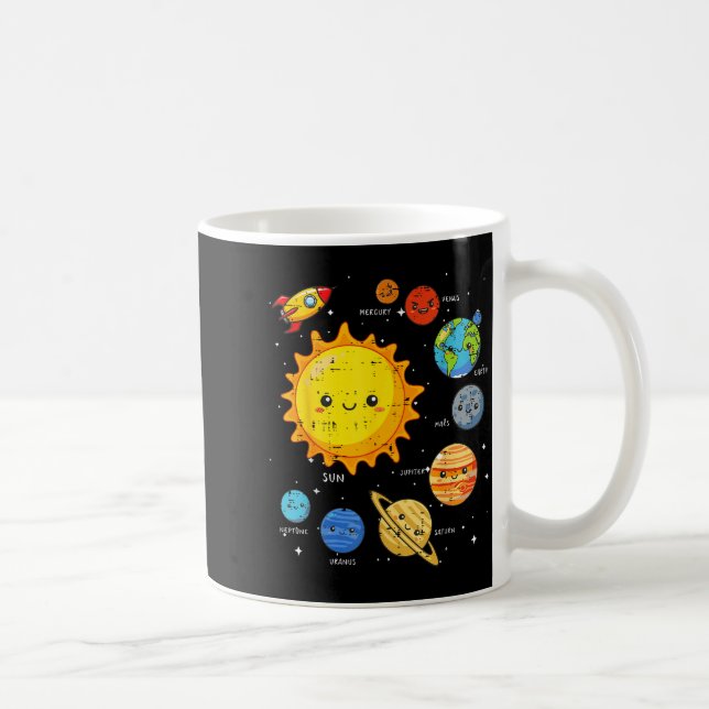 Solar System Sun Planets Rocket Space Galaxy Kids  Coffee Mug (Right)