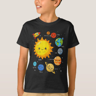 Solar System Sun Planets Rocket Space Galaxy Kids  T-Shirt