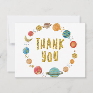 Solar System thank you tag Card