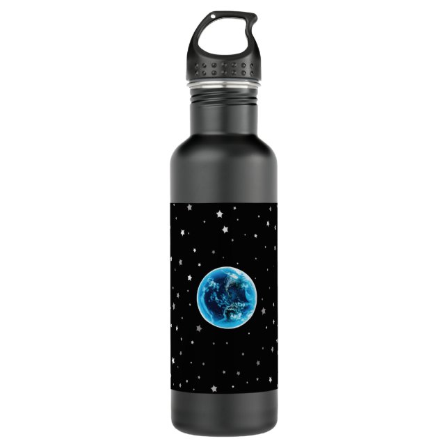 Solar System Universe Planet Earth Stainless Steel Water Bottle (Front)