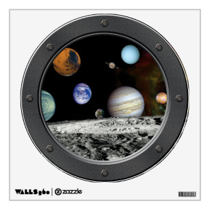 Solar System Voyager Images Montage Porthole View Wall Decal