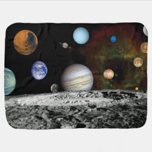 Solar System Voyager Images Montage Space Photos Baby Blanket