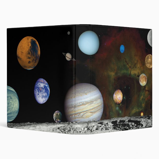 Solar System Voyager Images Montage Space Photos Binder (Background)