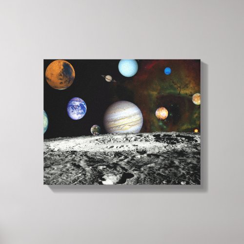 Solar System Voyager Images Montage Space Photos Canvas Print