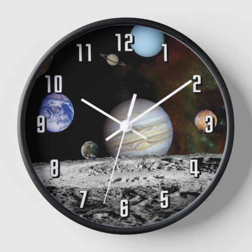Solar System Voyager Images Montage Space Photos Clock