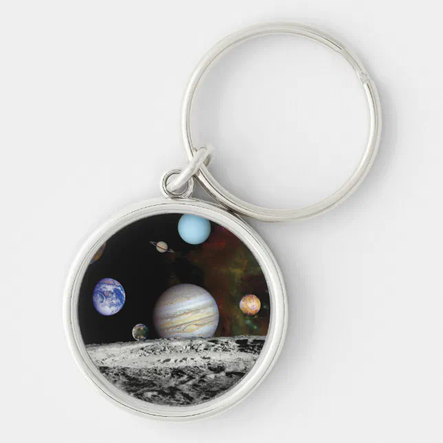 Solar System Voyager Images Montage Space Photos Keychain | Zazzle