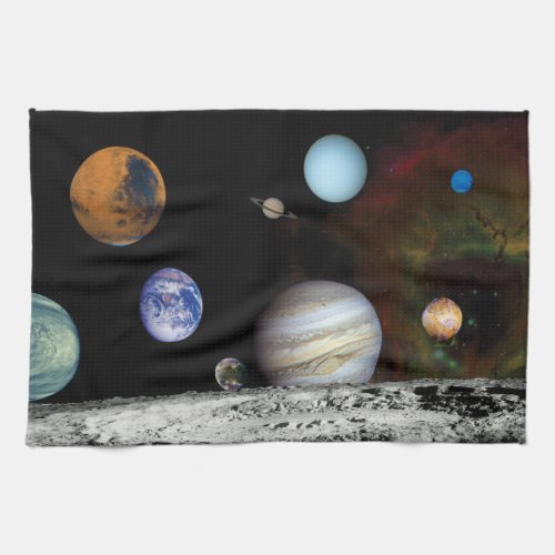 Solar System Voyager Images Montage Space Photos Kitchen Towel