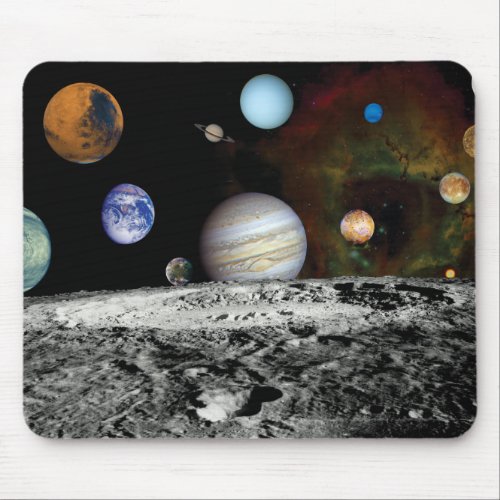 Solar System Voyager Images Montage Space Photos Mouse Pad