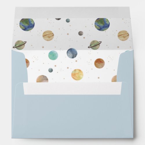 Solar System Watercolor Envelope