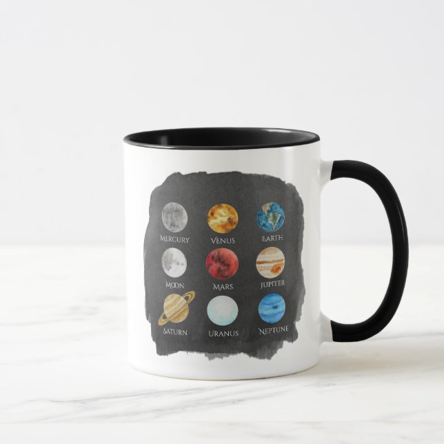 Solar System Watercolor Mug (Right)