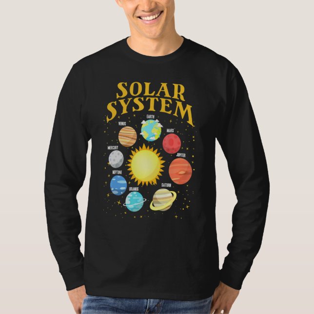 Solar System With Planets Science Space Planet 1 T-Shirt (Front)