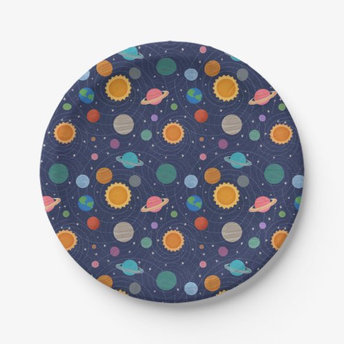 Solar System with Sun and Planets Paper Plates