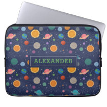 Solar System with Sun and Planets Personalized Laptop Sleeve