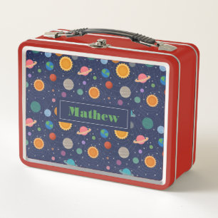 Solar System with Sun and Planets Personalized Met Metal Lunch Box
