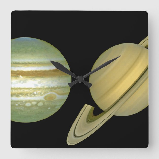 Solar Sytem ~ Long View Square Wall Clock (Front)